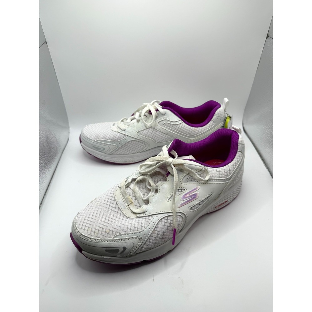 Skechers Go Run Consistent 128075-WPR Women 10 Sneaker White Purple Running Shoe